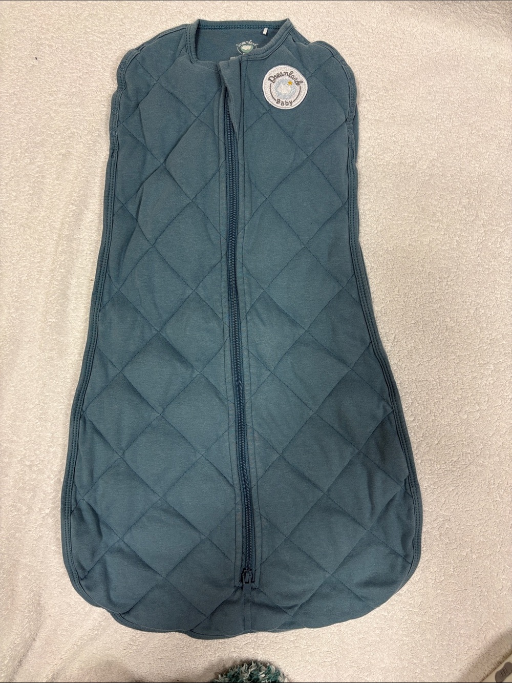 Dreamland baby Quilted Teal Baby Sleep Sack Front Zip 0/6m 8-16 lbs unisex